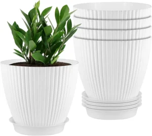 Flower pots (pot+plate|5pcs.set) premium plastic